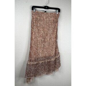 G-Dresses Womens 90's Y2K Fairy Cottage Core Floral Paisley Long Skirt Pink Sz 7